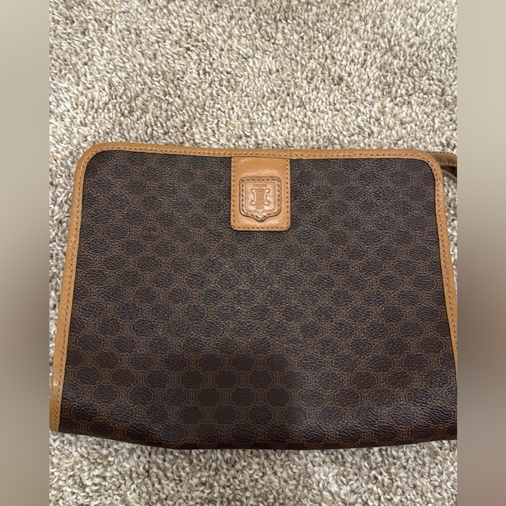 Celine vintage leather clutch bag